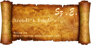 Szoták Edgár névjegykártya